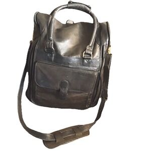 Vintage Rare DinAngela Brown Distressed Leather Multi Use Bag